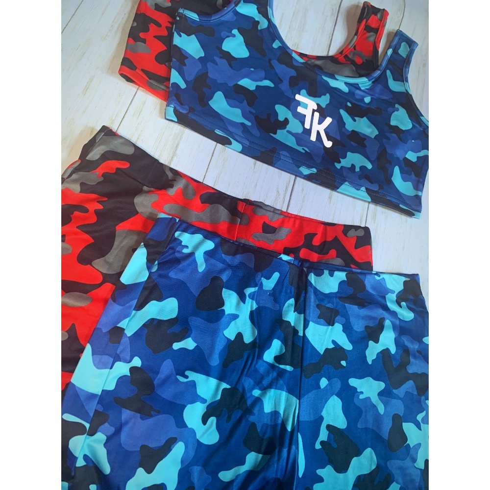 Summer Camouflage Shorts Set